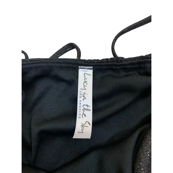 Lucy In The Sky Black Glitter Bustier‎ Bodycon Mini Dress XS - Image 4