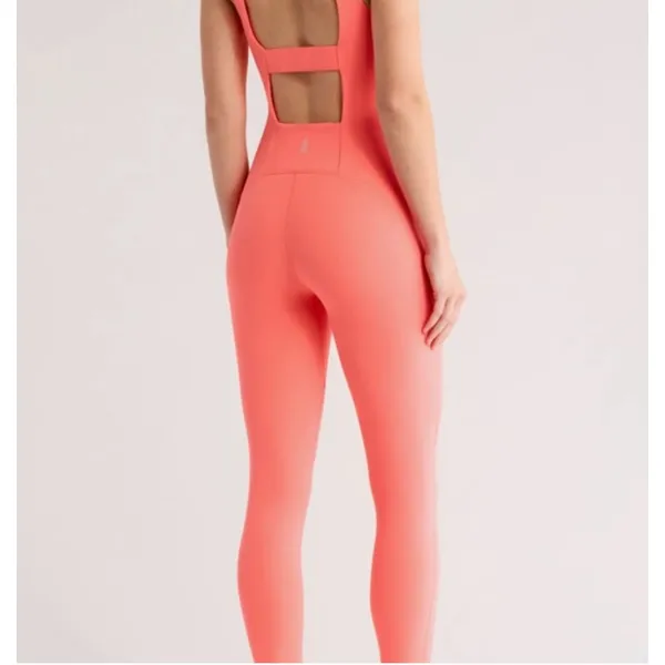 FP Movement Never better Strappy Back Jumpsuit Neon Coral Womens Small - Image 5
