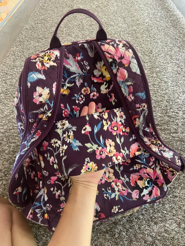 Vera Bradley Campus Backpack Maroon Floral - Image 5
