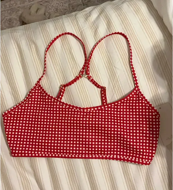 Red Gingham Workout Set | Size Medium | New With Tags - Image 3