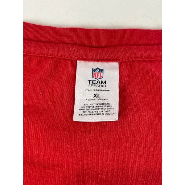 NFL Team Apparel Womens Red Atlanta Falcons V Neck Short Sleeve Tee XL - Image 5