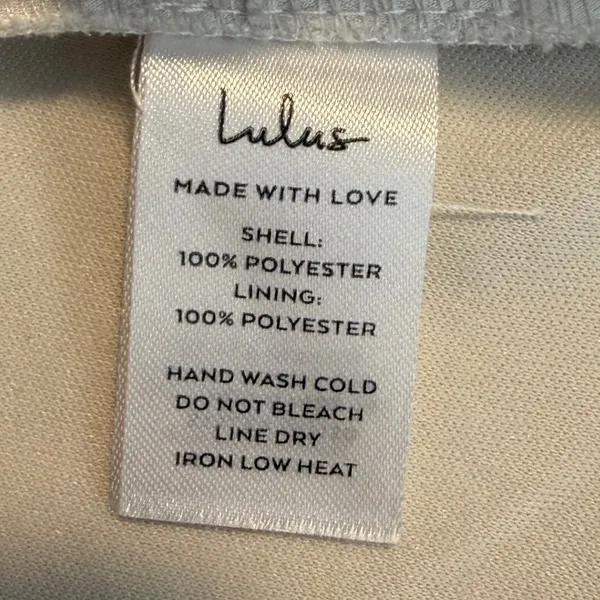 Lulus Champagne Satin Off Shoulder Wrap Ruched Waist Asymmetrical Hem Dress M‎ - Image 5