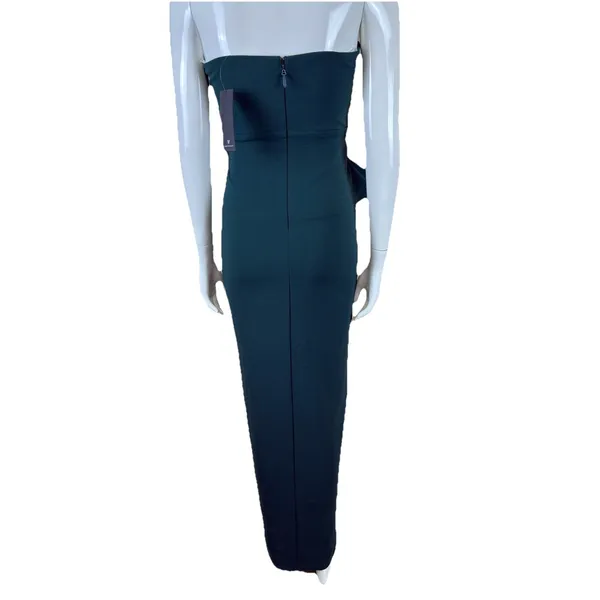 Lulus Teal Blue Strapless Maxi Dress Front Slit Evening Formal Gown XS NWT - Image 5