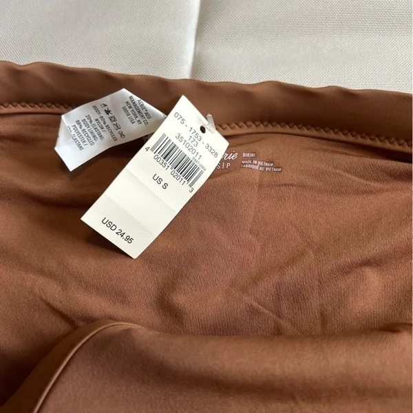 NWT Aerie High Waisted Bikini Bottoms Brown Tan Size Small - Image 2