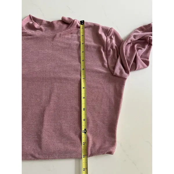 MESHKI Georgina Long Sleeve Crop Top in Pink Size Small - Image 7