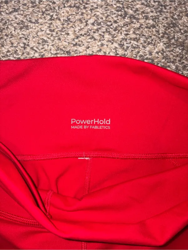 Fabletics Red High-Waist Girls' Active Leggings - Image 2