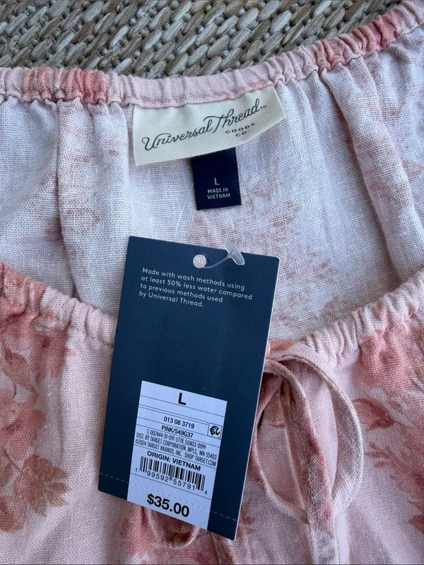 Universal Thread NWT Light Pink Floral Button-Front Dress - Image 2
