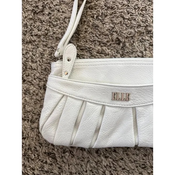 Elle Women's‎ White Clutch with Wristlet strap 10"x 6" - Image 2