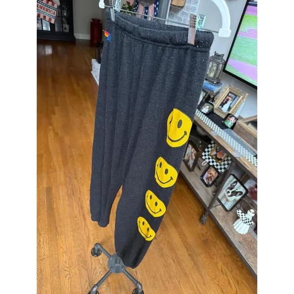 Aviator Nation Smiley Face sweatpants feature yellow smiley face graphics medium - Image 2