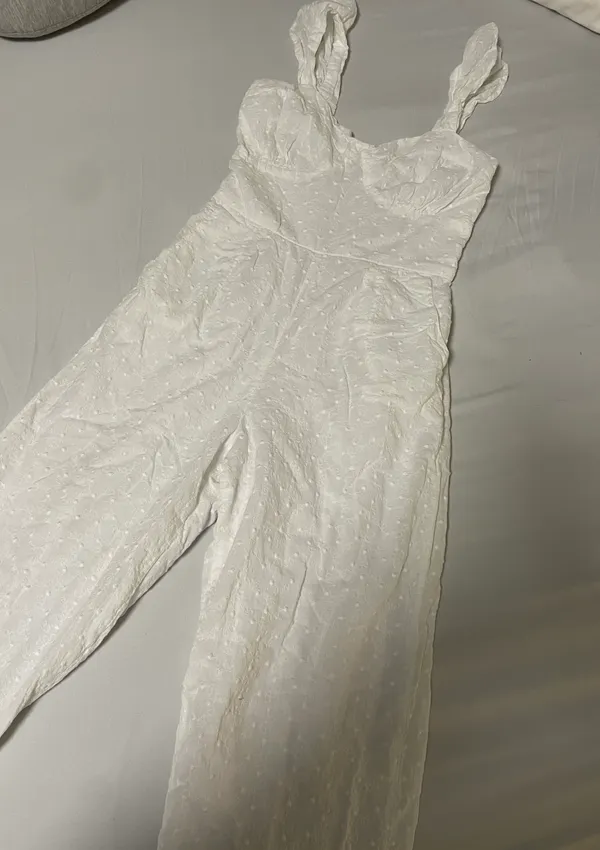 white eyelet jumpsuit - Image 2