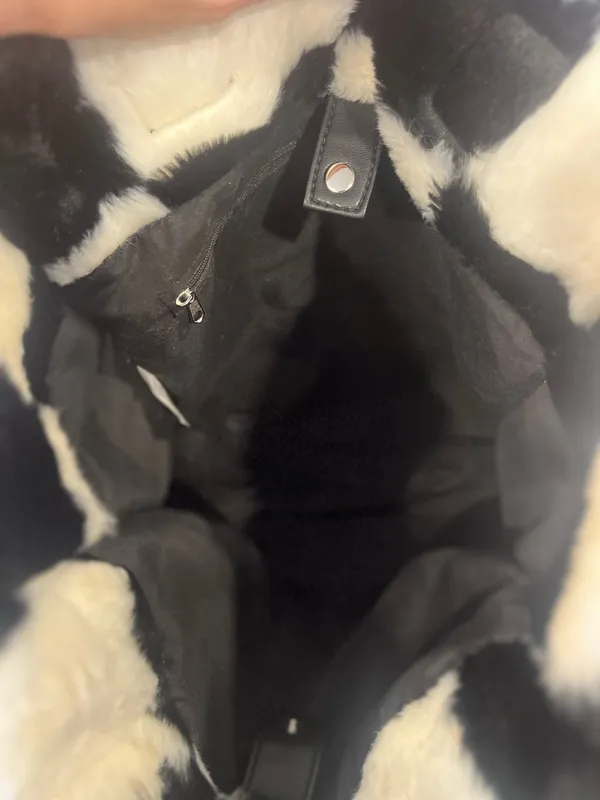 Checkered faux fur bag Multiple - Image 4