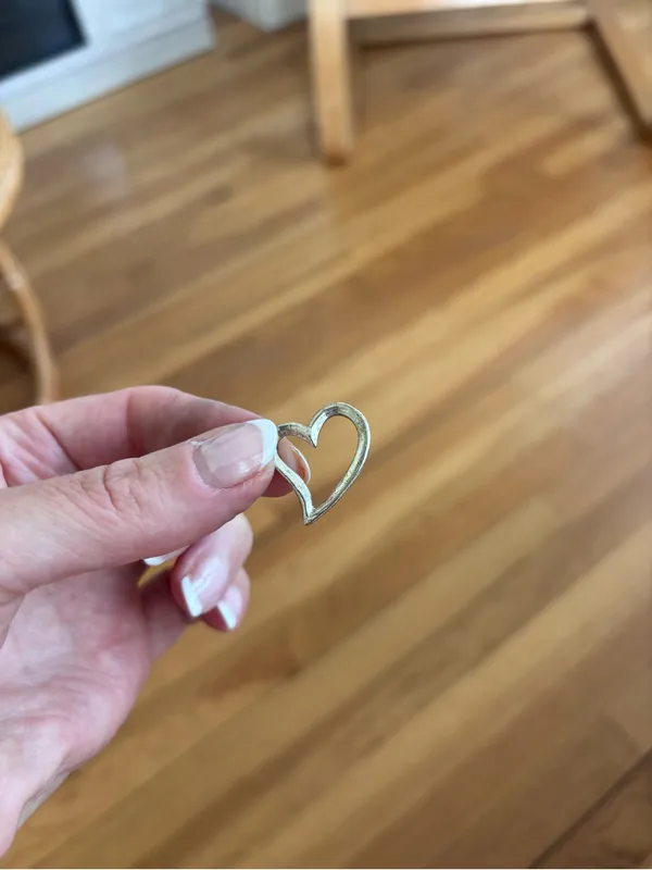 Vintage y2k Silver Tone Open Heart Charm Pendant | Small Minimalist Jewelry - Image 2