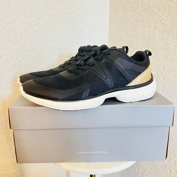VIONIC Leyo Sneaker Orthotic Comfort Cushioned Tennis Shoes, Black,‎ Size 9, NWT - Image 3