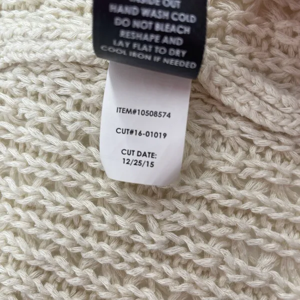Torrid Sz 1X Cardigan Sweater Open Front Open Knit Fringe Oversized Boho Beige - Image 11
