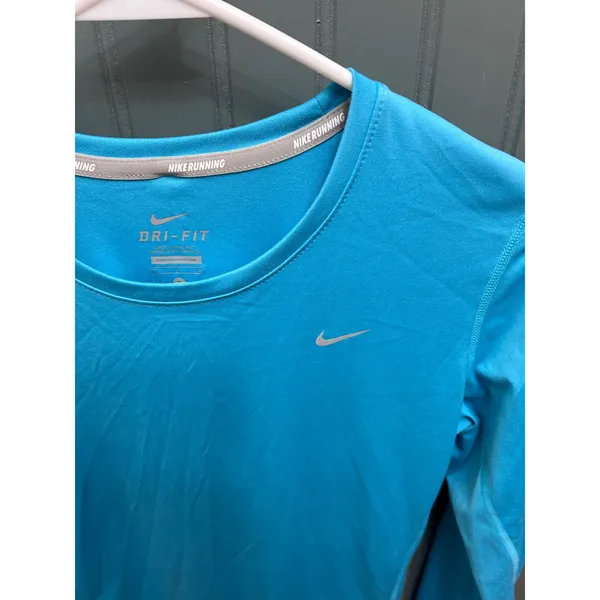 Nike Dri Fit Running Long Sleeve Shirt Women's Size Small Blue Athletic Top‎ - Image 3