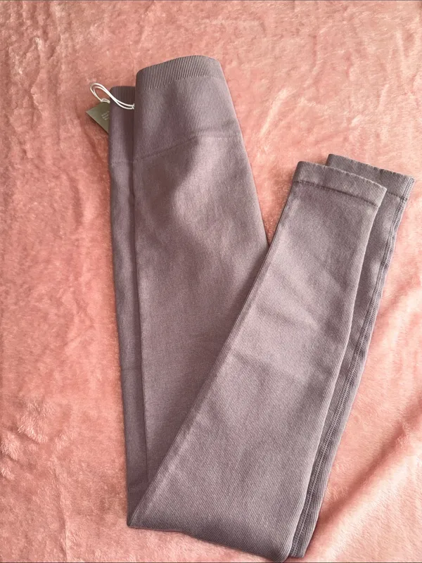 Everlane Lavender Ribbed High-Waist Leggings - Image 7