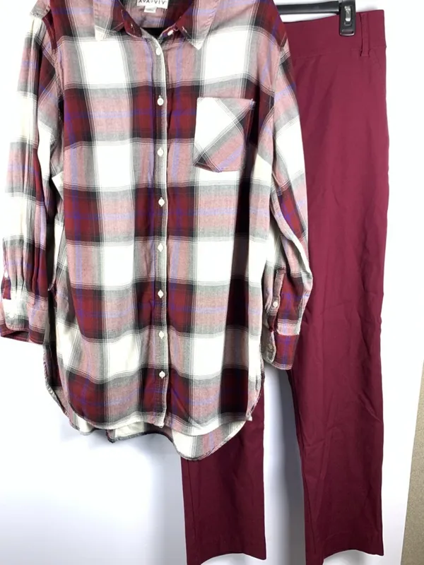 Chico's So Slimming Women's Size 2 Pants Burgundy Wine Pull On Stretch - Image 6