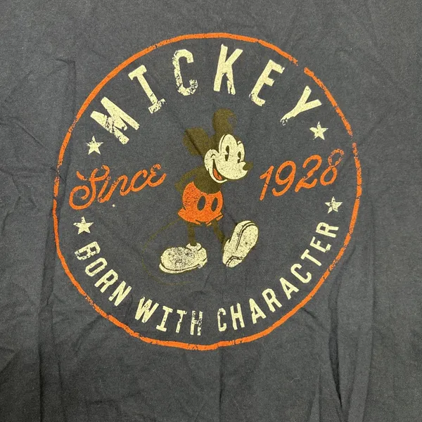 Disney Parks Mickey Mouse Born With Character Since 1928 Navy T-Shirt Mens M - Image 3