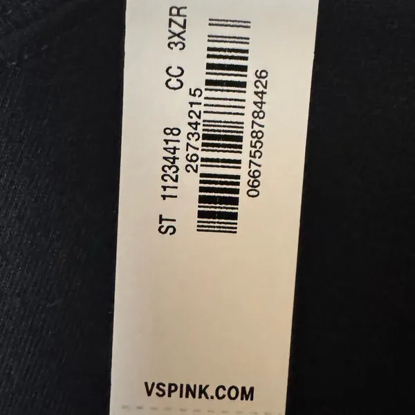 PINK Victoria's Secret Black Long Sleeve Graphic Style Shirt Sz L NWT - Image 7