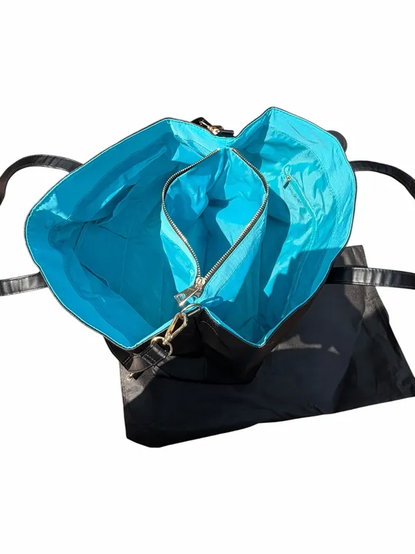 Versace Fragrances Large Tote Bag | Black & Turquoise with Dustbag NWOT - Image 5