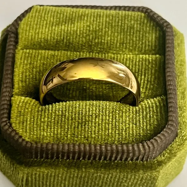 Classic Gold Plated Dome 6mm Band Ring Size 12 - Image 2