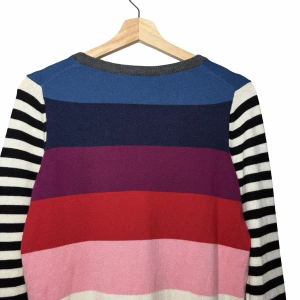 Gap Women's Small Rainbow Stripe Multicolor Merino Wool Blend Crewneck Sweater - Image 5