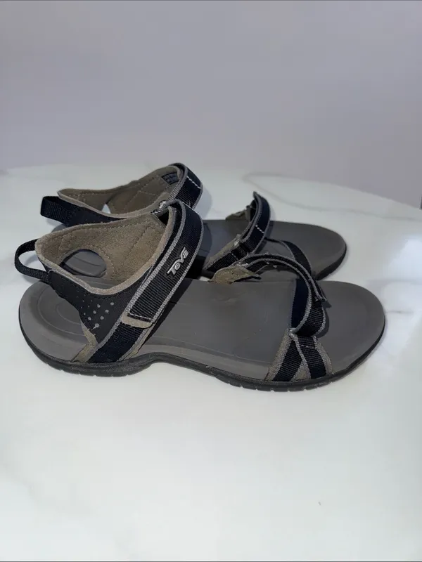 Teva women’s Black and Gray Adjustable Strap Sandals - Image 3