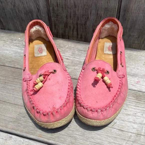 UGG Suzette Pink Moccasins Loafer Slip Ons Size 8 - Image 2