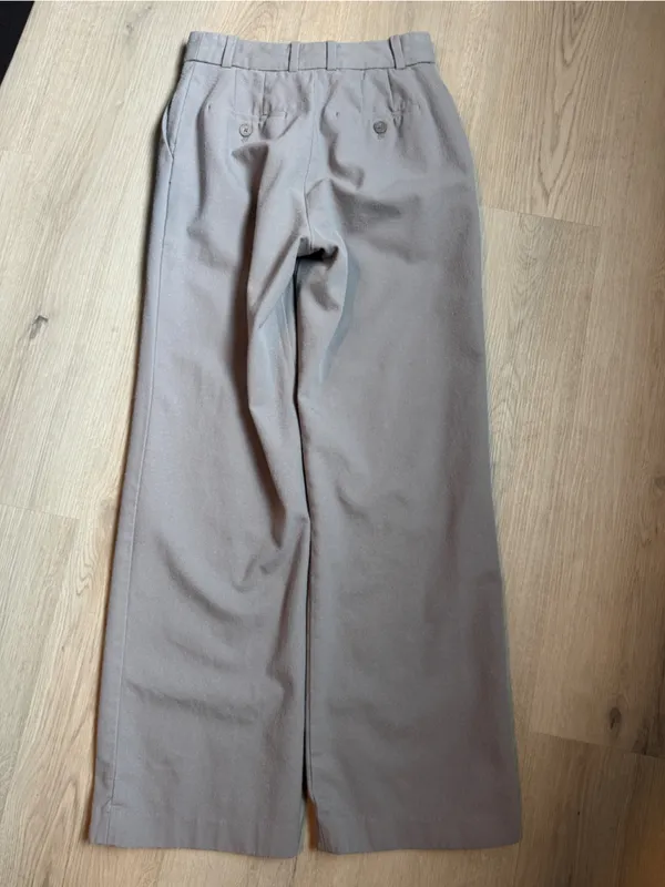 Aritzia Babaton Grey Wool Wide-Leg Trousers - Image 3