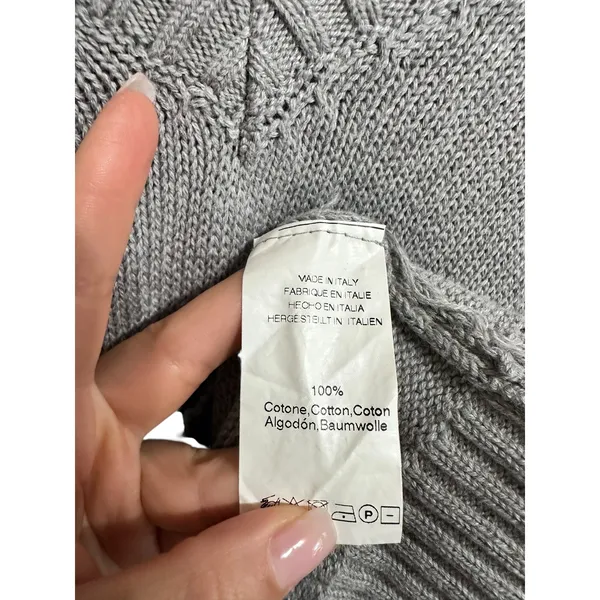 Brandy‎ Melville Gray V Neck Long Sleeve Cotton Sweater one size - Image 4