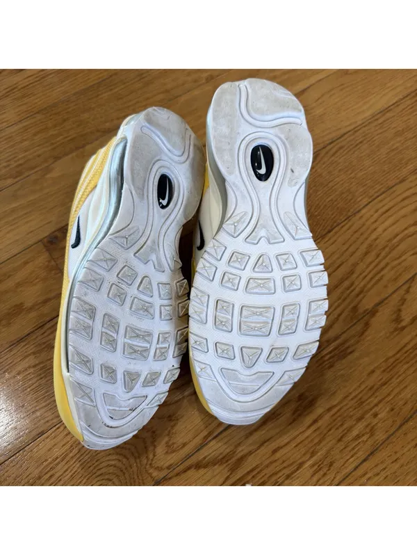 Size US 8 Wmns Nike Air Max 97 Topaz Gold White Taxi Sneakers Trainers 921733 - Image 4