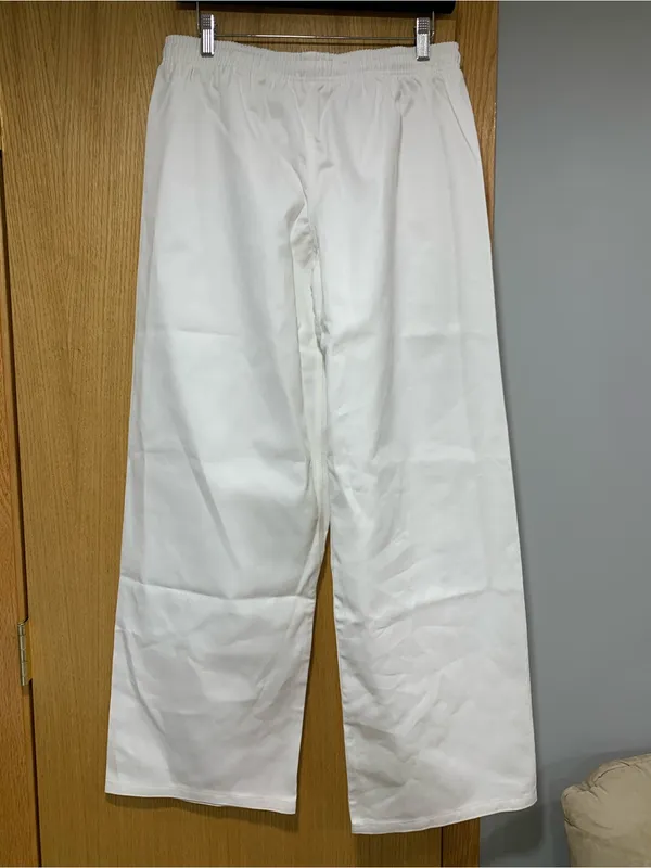 White Drawstring Pants - Size 4 - Image 2