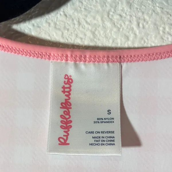 Ruffle Butts Size S UPF50+ Active Dress & Bike Shorts Bubblegum Pink Gingham - Image 7
