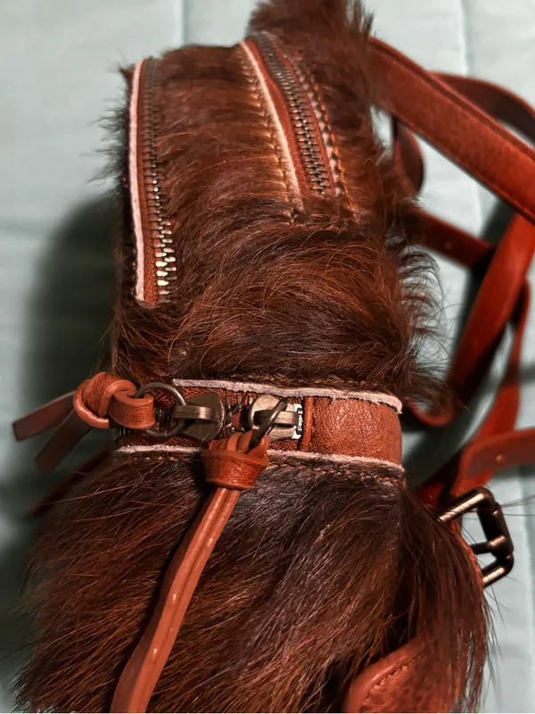 Trinity Ranch Montana West Hair-On Cowhide Backpack Purse + Card Holder RARE - Image 5