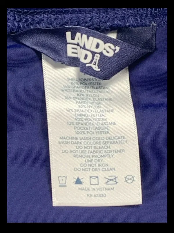 Lands’ End Swim Shorts Women’s Size 8 Navy Blue 5” Inseam Stretch Pockets - Image 11