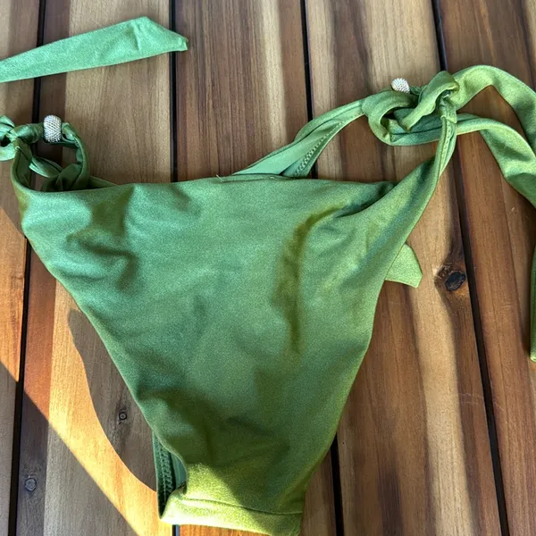 Hunkemoller Green Bikini Bottom Size XS - Image 3