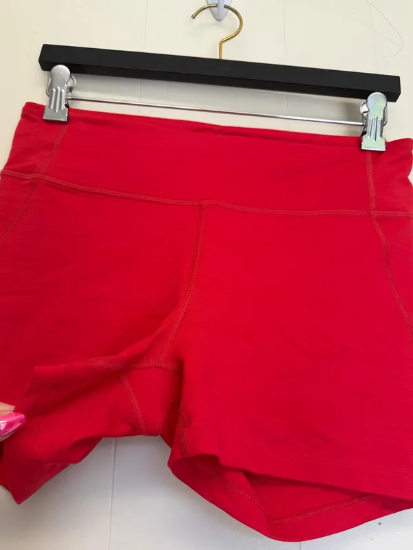OUTDOOR VOICES Voices Tech Sweat Bike Shorts Red Large - Image 2