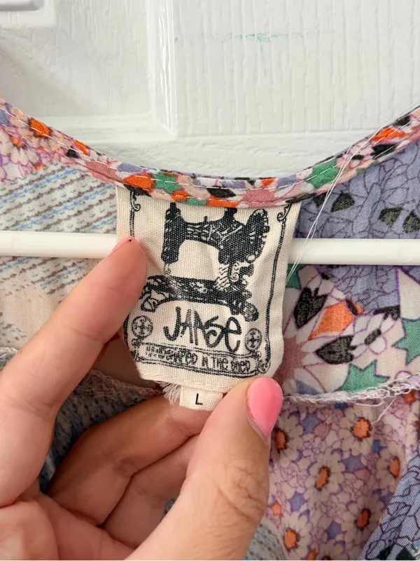 Jaase Lavender, Peach & Blue Patchwork Maxi Dress - Image 4