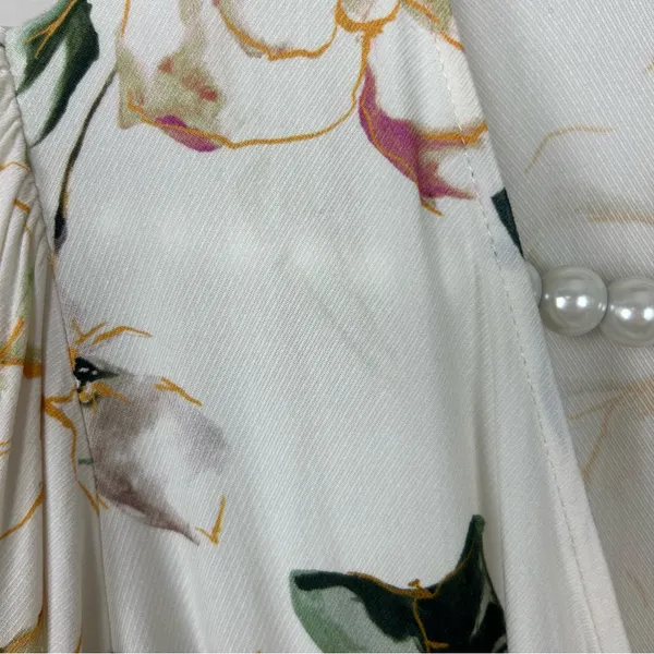 Shore Floral Smocked Waist Mini Dress Size XS - Image 7