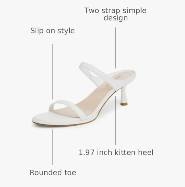 White Kitten Heels Size 7.5 - Image 2