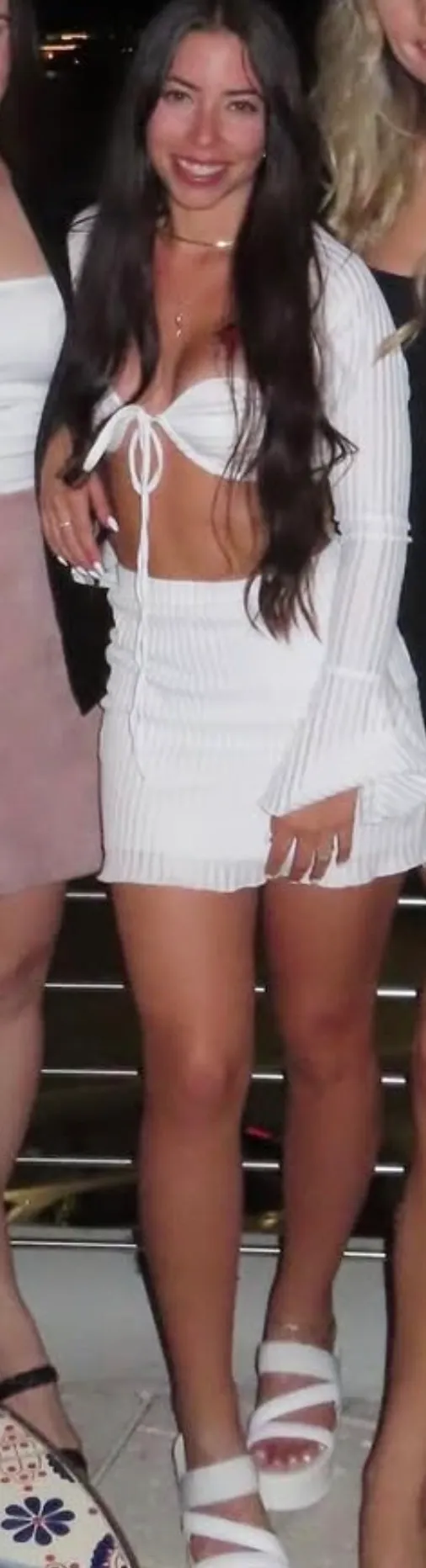Bachelorette Two Piece White Bell Sleeve Set Size 2 - Image 2