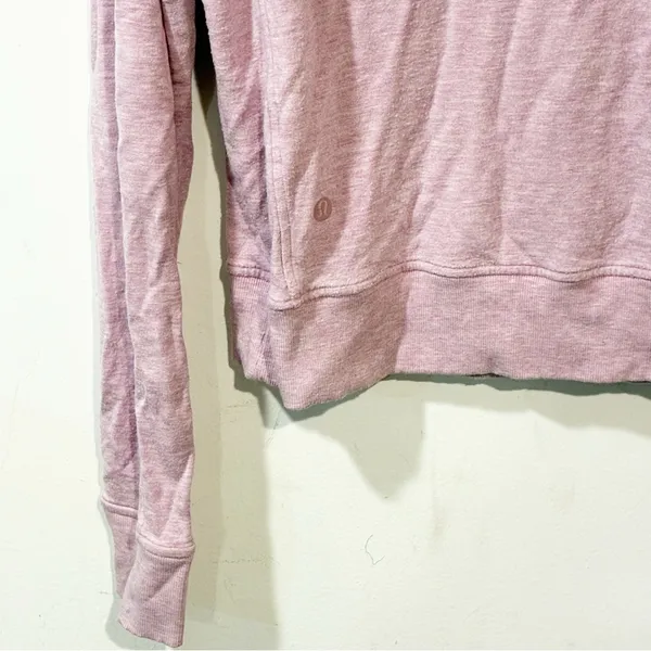 Lululemon Close Comfort‎ Crewneck Heathered Pink Bliss Pullover - Image 4