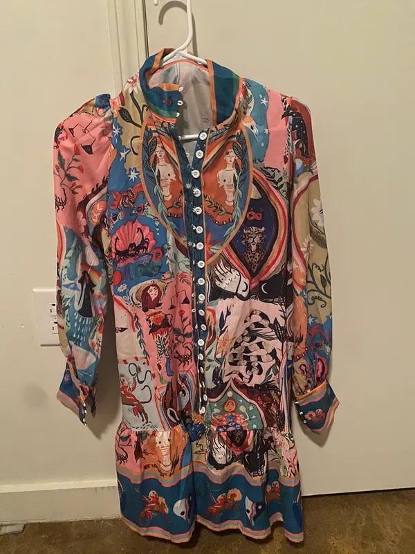 Women’s Patterned Shift Dress - Image 4