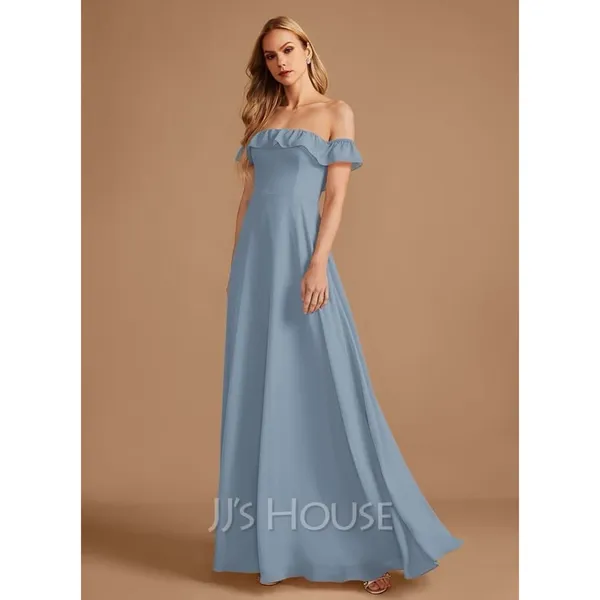 JJs House Homecoming Dress Womens 12 Dusty Blue‎ Formal Off Shoulder Gown NEW - Image 3