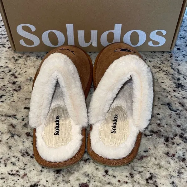Soludos Cozy‎ Wink Slippers Suede Faux Fur Tan NIB Size 7 - Image 5