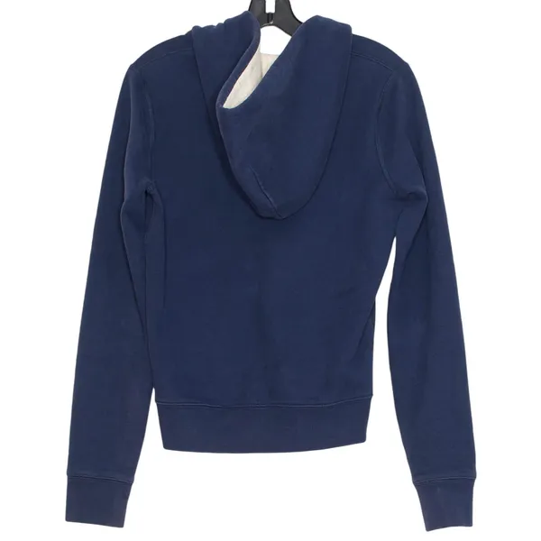 Abercrombie Full Zip Hoodie Jacket Y2K Spell Out Varsity Logo Preppy Navy Blue L - Image 4
