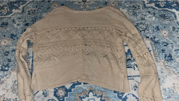 Beige crochet cropped cardigan Tan Size M - Image 2
