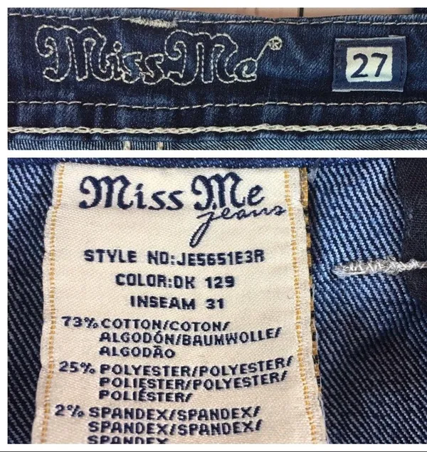 Miss Me Easy Boot Embellished Jeans Size 27 - Image 5