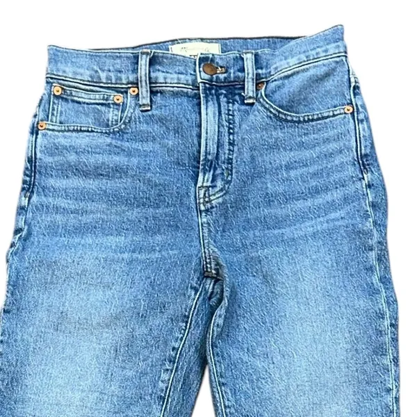 Madewell The Perfect Vintage Jean Ainsworth Wash‎ Size 25 Raw Hem High Waist - Image 2