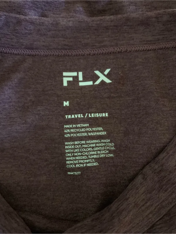 FLX Purple Long Sleeve Athletic Top M Stretch Travel Leisure Workout Activewear - Image 4